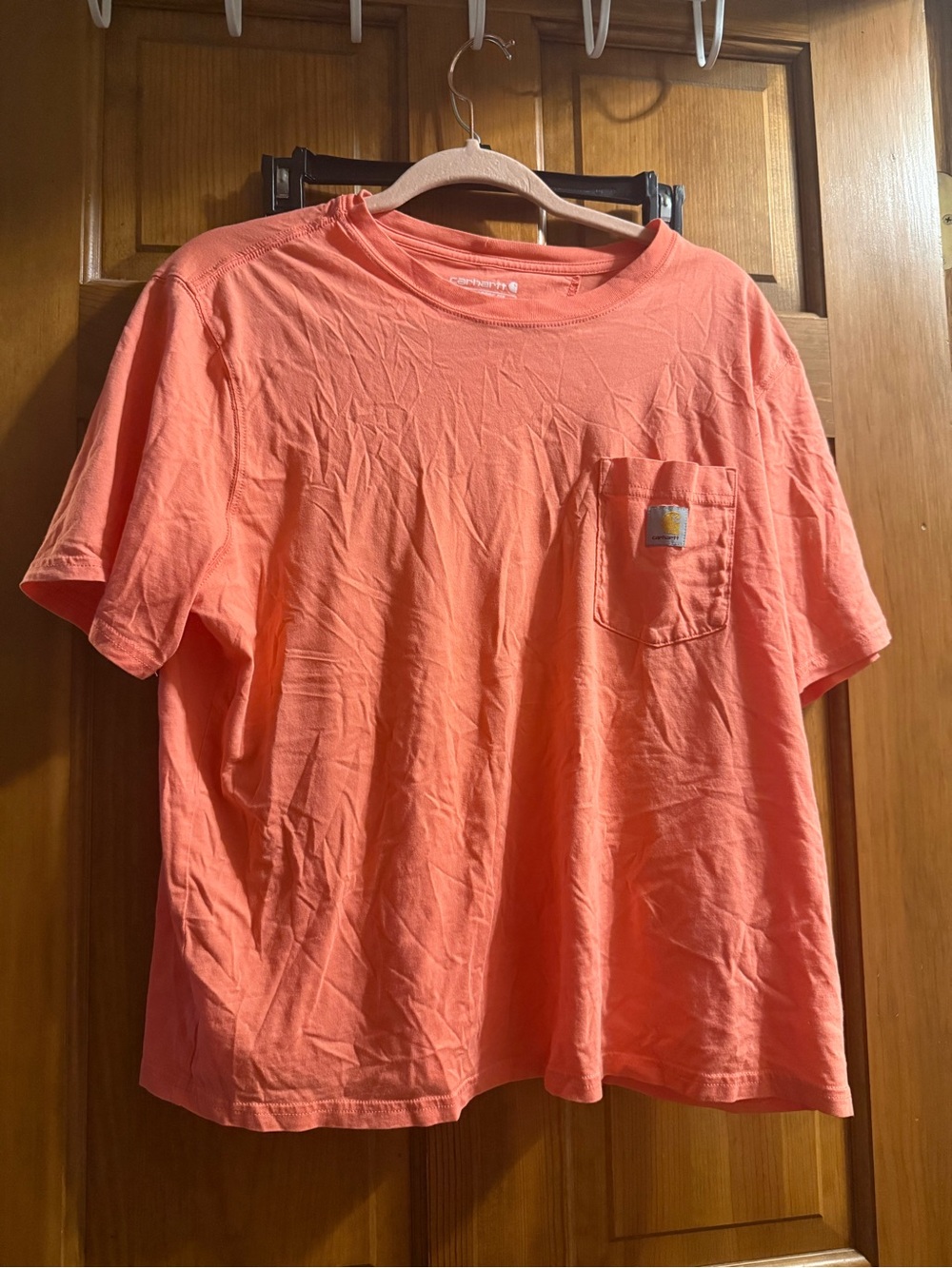 Carhartt Women’s large (12/14) Short Sleeve Pocket T-Shirt - Coral